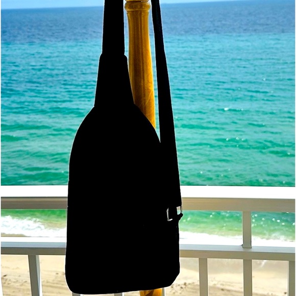 Unisex upcycled nylon cross body bag. - Picture 6 of 6